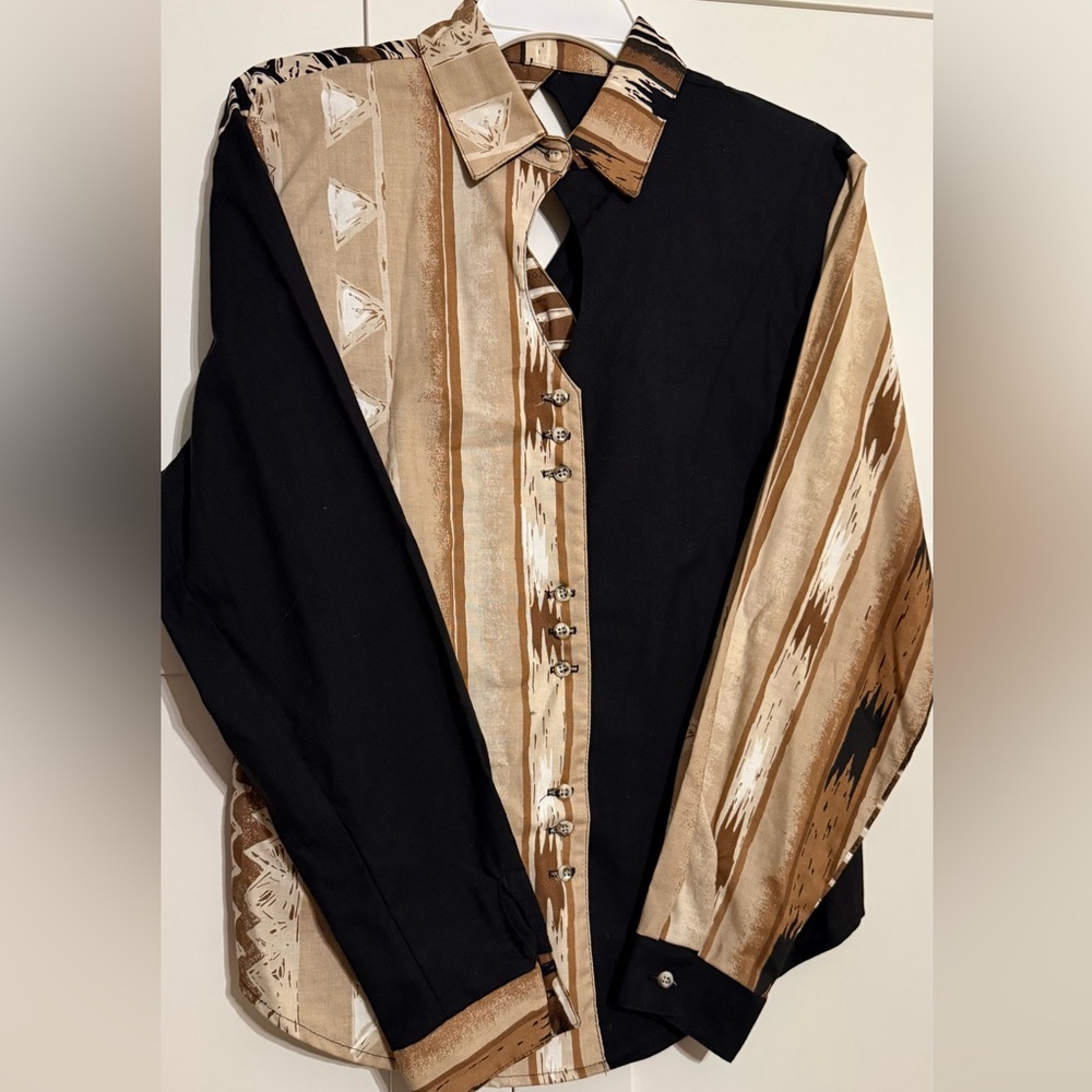 Women’s Western Black and Brown Buttondown
